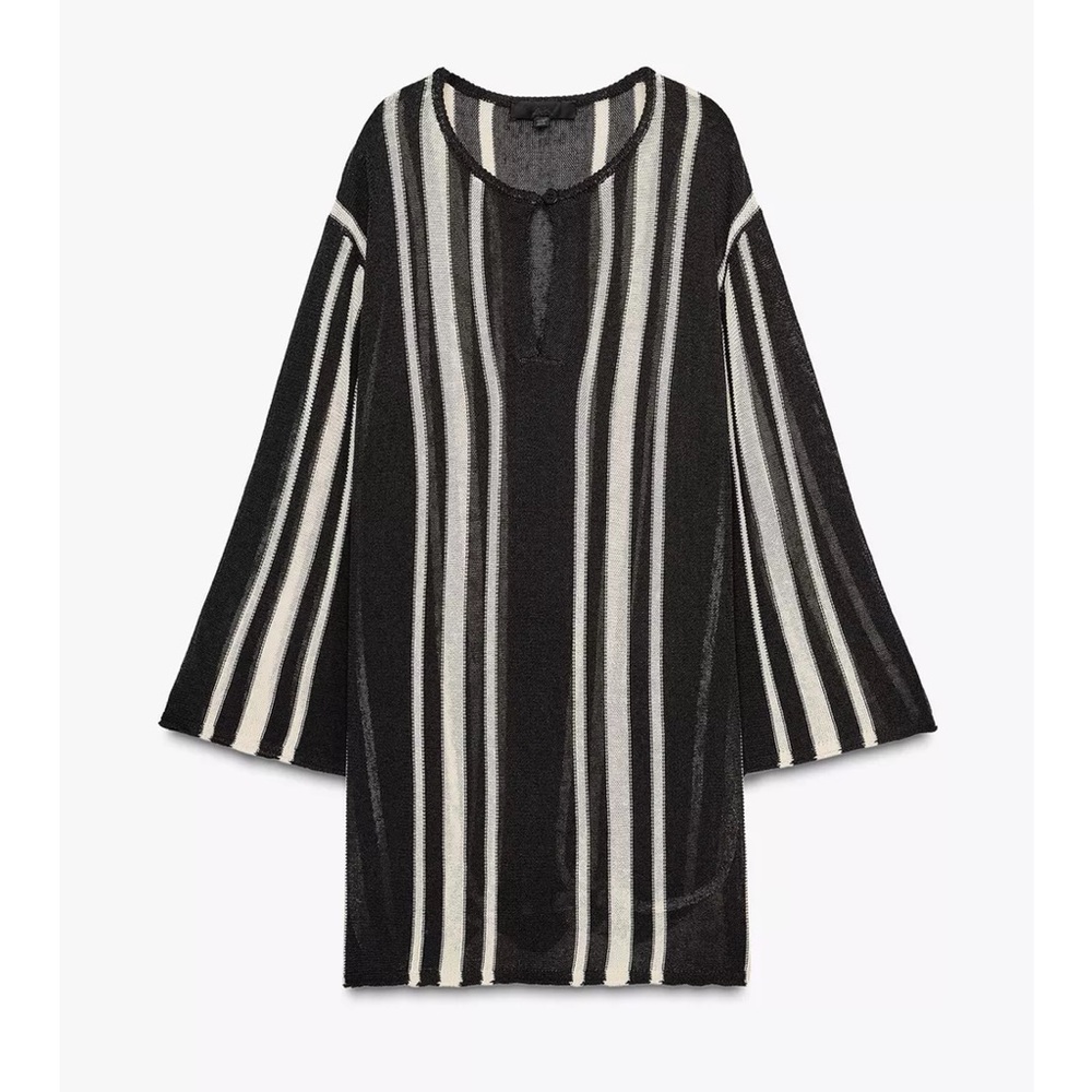 Zara Striped Knit Tunic Linen Kaia GERBER Collection